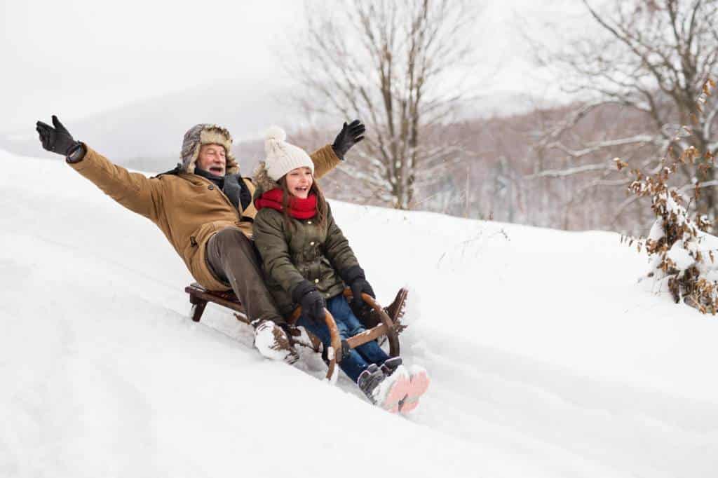 vacances de neige avec petits-enfants
