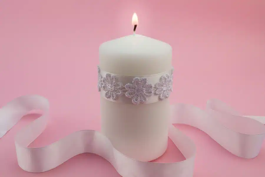 bougie personnalisée de bapteme