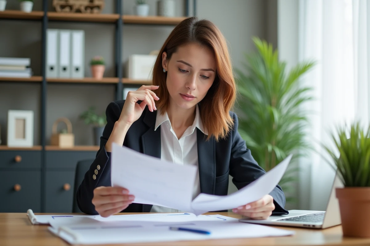 Femme d'affaires en réunion dans un bureau moderne