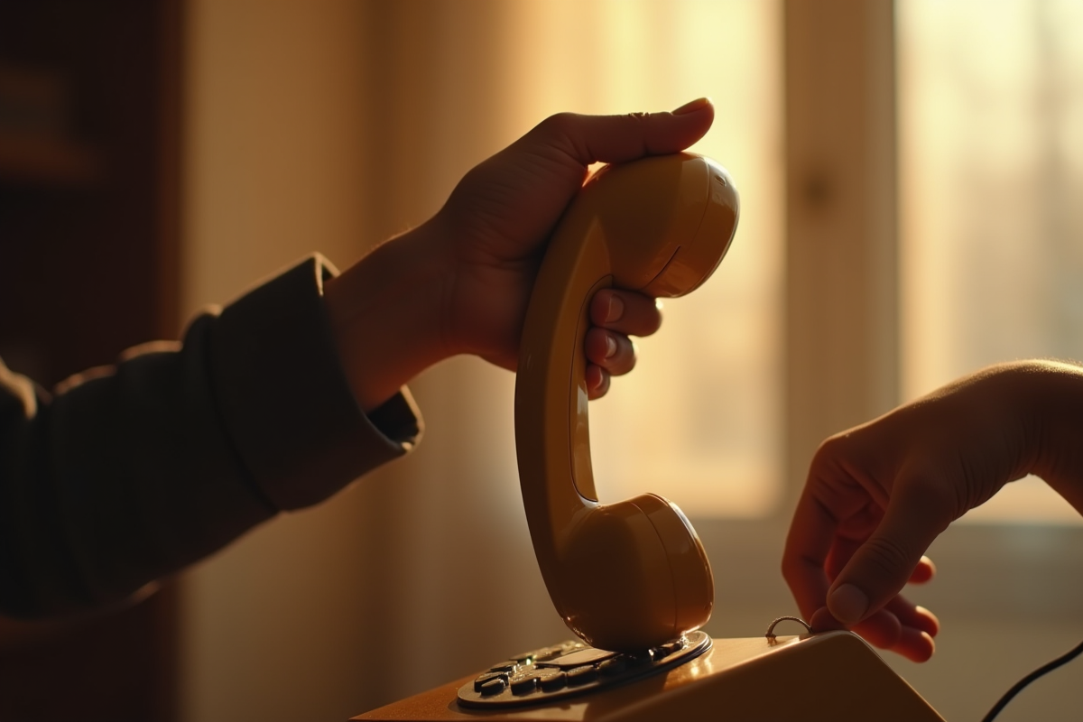 main téléphone