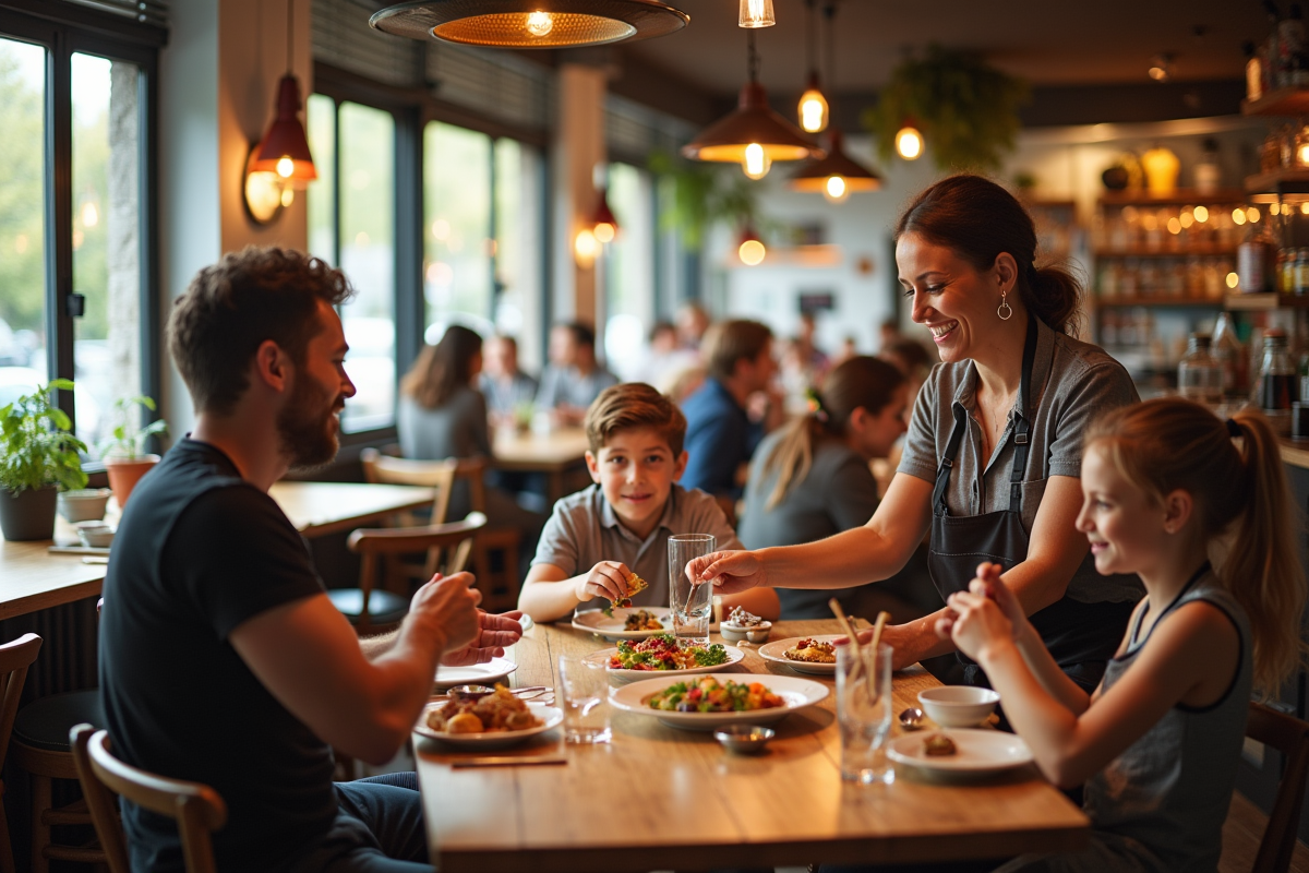 Restaurant moderne accueillant des familles à Rennes avec cuisine française